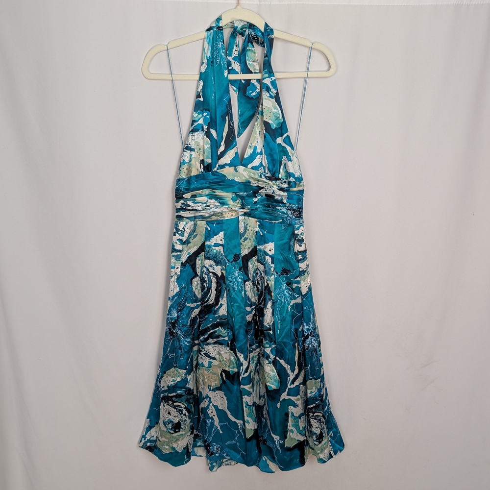 Adrianna Papell 100% Silk Dress Beaded
